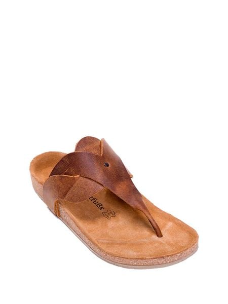 Comfortfusse Skórzane japonki w kolorze brązowym rozmiar: 37. Brązowe klapki Comfortfüße, bez wzorów, ze skóry, z otwartym noskiem, bez obcasa. Za 239,99 zł.