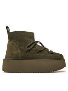 Inuikii Śniegowce Classic Low Platform 75204-004 Khaki. Brązowe buty zimowe Inuikii, ze skóry, bez obcasa, bez zapięcia. Za 839,99 zł.