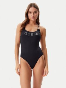 Guess Strój kąpielowy E5GJ53 MC040 Czarny. Czarne stroje jednoczęściowe Guess, z aplikacjami, z syntetyku. Za 239,99 zł.