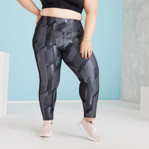 Legginsy fitness damskie Domyos. Czarne legginsy DOMYOS, bez wzorów, z elastanu, z podwyższonym stanem. Za 79,99 zł.