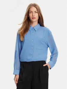 Calvin Klein Koszula LV044B902G Niebieski Regular Fit. Niebieskie koszule Calvin Klein, l, bez wzorów, z syntetyku, bez kołnierzyka, bez ramiączek. Za 209,99 zł.