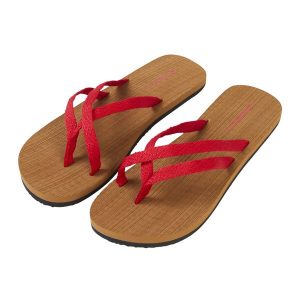 Japonki plażowe damskie O'Neill Ditsy Strap Bloom. Czerwone klapki O'Neill, bez wzorów, z gumy, bez obcasa. Za 69,99 zł.