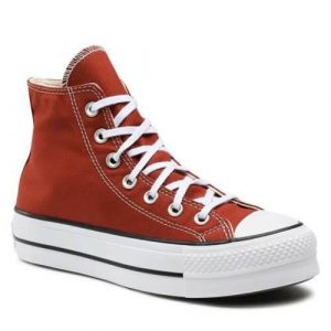 Buty do chodzenia damskie Converse Chuck Taylor All Star Lift Platform Canvas. Brązowe buty sportowe Converse, bez wzorów, z materiału, bez zapięcia, trekkingowe. W wyprzedaży za 361,20 zł.