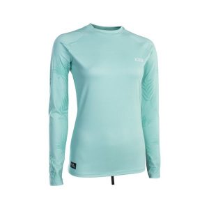 Koszulka surfingowa damska ION Lycra LS crystal blue. Niebieskie bluzki ION, xl, bez wzorów, z lycry, sportowe, bez kołnierzyka, bez ramiączek. Za 199,00 zł.