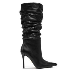 Kozaki Steve Madden. Czarne kozaki Steve Madden, bez wzorów, bez obcasa, na szpilce, bez zapięcia. Za 669,99 zł.