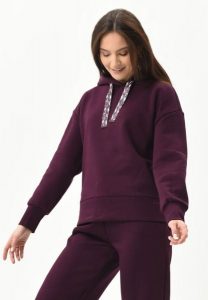 Bluza z kapturem B-ROSI. Czerwone bluzy Volcano, s, bez wzorów, z bawełny, z kapturem. Za 169,99 zł.