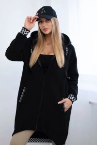 Bluza na suwak z kapturem czarna. Czarne bluzy KESI, l, bez wzorów, z bawełny, z kapturem. Za 355,46 zł.
