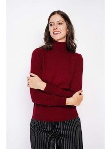 ASSUILI Golf w kolorze bordowym rozmiar: 34. Czerwone golfy Assuili, bez wzorów. Za 108,99 zł.