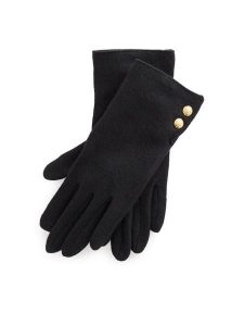 LAUREN RALPH LAUREN Rękawiczki 454833075001 Czarny. Czarne rękawiczki Lauren Ralph Lauren, bez wzorów, z dzianiny. Za 379,99 zł.