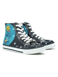 Goby Sneakersy w kolorze czarno-turkusowym ze wzorem rozmiar: 36. Czarne trampki Goby, bez wzorów, z materiału, za kostkę, bez zapięcia. Za 217,99 zł.