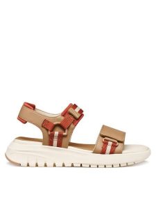 Geox Sandały D Flextride S D65BSC 05415 C5A6B Brązowy. Brązowe sandały Geox, bez wzorów, ze skóry, bez obcasa, na płaskiej podeszwie, bez zapięcia. Za 419,99 zł.