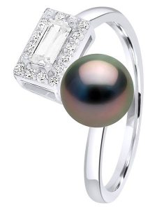 ATELIERS SAINT GERMAIN Srebrny pierścionek z cyrkoniami i perłą Tahiti rozmiar: onesize. Czarne pierścionki ATELIERS SAINT GERMAIN, z cyrkonią, srebrne. Za 761,99 zł.
