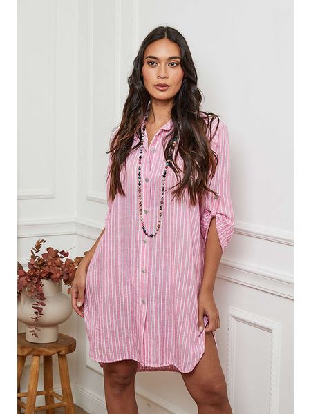 La Compagnie Du Lin Sukienka w kolorze jasnoróżowym rozmiar: XL. Różowe sukienki La Compagnie Du Lin, xl, bez wzorów, bez kołnierzyka, bez ramiączek, mini. Za 100,52 zł.