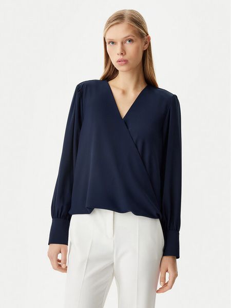 Rinascimento Bluzka CFC0122866003 Granatowy Regular Fit. Niebieskie bluzki Rinascimento, m, bez wzorów, z syntetyku, bez kołnierzyka, bez ramiączek. Za 179,99 zł.