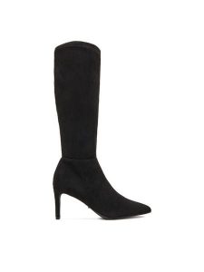 DeeZee Kozaki CEO-R25AW09641 Czarny. Czarne kozaki DeeZee, bez wzorów, z materiału, bez obcasa, na szpilce, bez zapięcia. Za 239,99 zł.