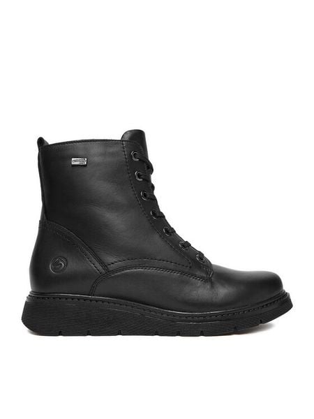 Remonte Trzewiki CEO-D3979-00 Czarny. Czarne botki Remonte, bez wzorów, ze skóry, bez obcasa, na płaskiej podeszwie, bez zapięcia. Za 359,99 zł.