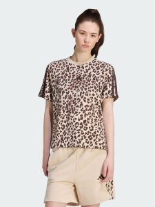 Adidas T-Shirt Seasonal Essentials Animal Print KH1549 Beżowy Regular Fit. Brązowe t-shirty ADIDAS, xs, bez wzorów, z bawełny, bez kołnierzyka, bez ramiączek. Za 149,99 zł.