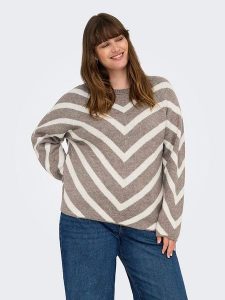 ONLY Sweter w kolorze szarobrązowo-kremowym rozmiar: XL-54. Brązowe swetry oversize ONLY, xl, bez wzorów, bez ramiączek. Za 87,81 zł.