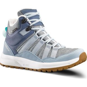 Buty turystyczne damskie Quechua SH500 Mid wodoodporne. Niebieskie buty trekkingowe QUECHUA, bez zapięcia. W wyprzedaży za 169,99 zł.