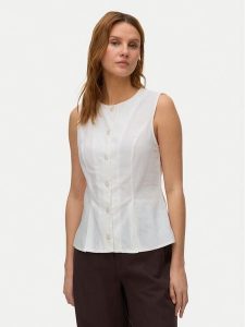 Vero Moda Kamizelka Selma 10345675 Biały Regular Fit. Białe kamizelki Vero Moda, xs, bez wzorów, z bawełny, bez kołnierzyka, bez ramiączek, bez kaptura. Za 159,99 zł.