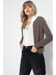 Perfect Cashmere Kaszmirowy kardigan "Amy" w kolorze brązowym rozmiar: XXL. Brązowe kardigany Perfect Cashmere, z kaszmiru. Za 416,45 zł.