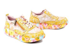 LAURA VITA 0007798 Nikito 62 abricot, półbuty damskie. Żółte półbuty LAURA VITA, bez wzorów, bez obcasa, bez zapięcia. Za 484,90 zł.