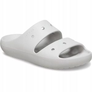 Klapki Dla Dorosłych Crocs Classic Slide V2. Szare klapki Crocs, bez wzorów, z materiału, bez obcasa. Za 135,99 zł.