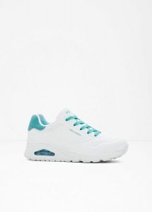 Sneakersy marki Skechers z pianką memory. Białe buty sportowe bonprix, bez wzorów, bez zapięcia. Za 429,99 zł.