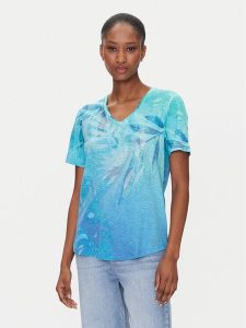 Olsen T-Shirt 11105045 Niebieski Regular Fit. Niebieskie t-shirty Olsen, bez wzorów, z bawełny, bez kołnierzyka, bez ramiączek. Za 239,99 zł.
