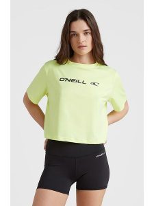 O'Neill Koszulka "Rutile" w kolorze zielonym rozmiar: XS. Zielone bluzki O'Neill, xs, bez wzorów, z bawełny, bez kołnierzyka, bez ramiączek. Za 39,49 zł.