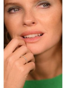 Maison héritage PARIS Złoty pierścionek "Mon tour complet" z diamentami rozmiar: 54. Żółte pierścionki Maison héritage PARIS, z diamentem, złote. Za 4 306,99 zł.