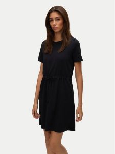 Vero Moda Sukienka codzienna Luna 10325626 Czarny Regular Fit. Czarne sukienki Vero Moda, na co dzień, m, bez wzorów, z bawełny, bez kołnierzyka, bez ramiączek, proste. Za 89,99 zł.