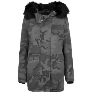 Damska klasyczna parka miejska Overd Parka. Czarne kurtki Urban Classics, na zimę, bez wzorów, bez kaptura. Za 548,00 zł.