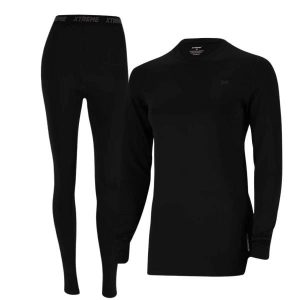Zestaw Termoaktywny Damski - Koszulka + Legginsy - Czarny. Czarne legginsy XTREME, bez wzorów, z elastanu. Za 221,30 zł.