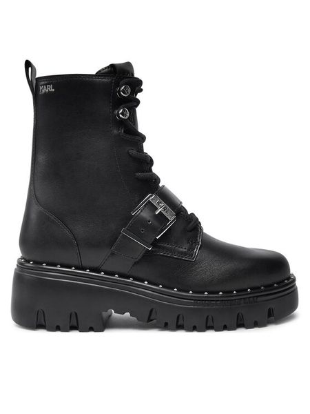 KARL LAGERFELD Trapery KL45354 Czarny. Czarne buty zimowe KARL LAGERFELD, ze skóry, bez obcasa, bez zapięcia. Za 519,99 zł.