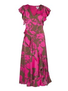 DKNY Sukienka letnia DD5E1N32 Różowy Regular Fit. Czerwone sukienki DKNY, na lato, bez wzorów, z syntetyku, bez kołnierzyka, bez ramiączek. Za 699,99 zł.