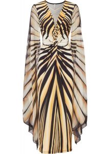 Długa sukienka. Brązowe sukienki bonprix, z aplikacjami, eleganckie, bez kołnierzyka, bez ramiączek, maxi. Za 124,99 zł.