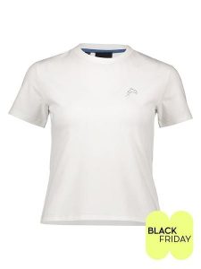 ESPRIT Koszulka w kolorze białym rozmiar: S. Białe bluzki ESPRIT, s, bez wzorów, z bawełny, bez kołnierzyka, bez ramiączek. Za 52,42 zł.