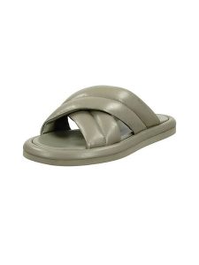 GANT Footwear Skórzane klapki "Clareha" w kolorze khaki rozmiar: 38. Brązowe klapki GANT Footwear, bez wzorów, ze skóry, z otwartym noskiem, bez obcasa. Za 202,03 zł.