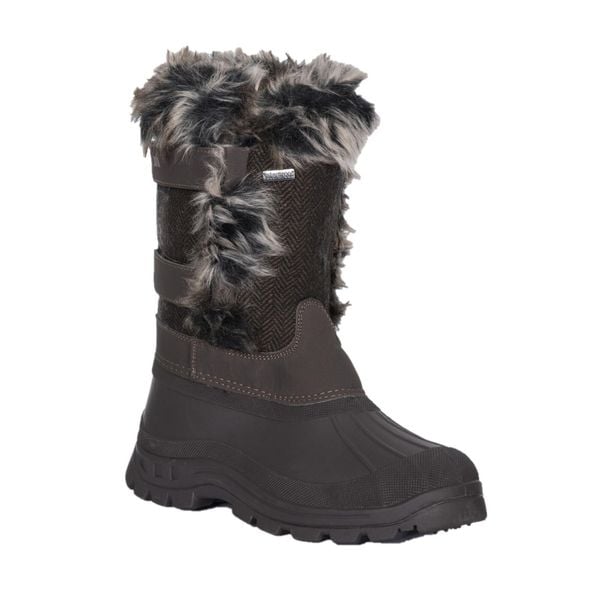 Buty Zimowe Damskie Brace. Czarne buty trekkingowe Trespass, bez zapięcia. Za 206,99 zł.