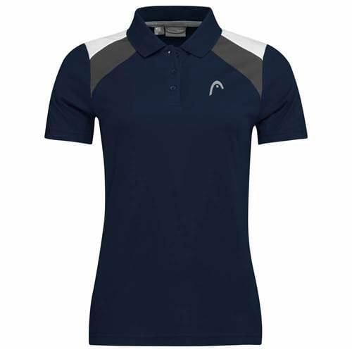 Koszulka polo damska CLUB 22 Tech. Niebieskie bluzki Head, xl, bez wzorów, z materiału, sportowe, bez kołnierzyka, bez ramiączek. W wyprzedaży za 140,00 zł.