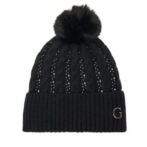 Czapka Guess. Czarne czapki Guess, z aplikacjami. Za 129,99 zł.