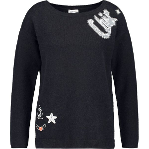 Sweter w kolorze granatowym. Niebieskie swetry oversize marki Taifun, z wełny, z okrągłym kołnierzem. W wyprzedaży za 130,95 zł.