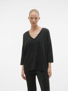 Vero Moda Bluzka w kolorze czarnym rozmiar: M. Czarne bluzki Vero Moda, m, bez wzorów, bez kołnierzyka, bez ramiączek. Za 52,67 zł.