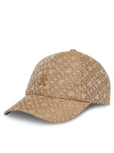 Tommy Hilfiger Czapka z daszkiem Monogram AW0AW17139 Beżowy. Brązowe czapki TOMMY HILFIGER, bez wzorów, z bawełny. Za 129,99 zł.