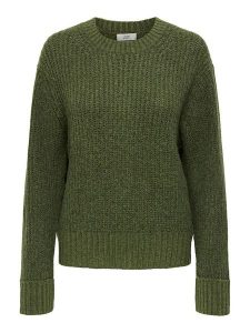 JDY Sweter "Silja" w kolorze zielonym rozmiar: L. Zielone swetry oversize JDY, l, bez wzorów, ze splotem, bez ramiączek. Za 79,03 zł.