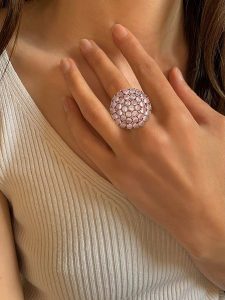 Les Petites Précieuses Pozłacany pierścionek z kamieniami szlachetnymi rozmiar: 54. Różowe pierścionki Les Petites Précieuses, z cyrkonią, pozłacane. Za 421,67 zł.