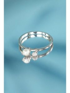 Maison héritage PARIS Złoty pierścionek "Dazzling pearl" z diamentem rozmiar: 54. Białe pierścionki Maison héritage PARIS, z diamentem, złote. Za 1 043,99 zł.