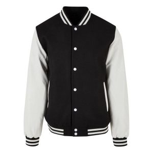 Kurtka Unisex Old School College Varsity Dla Dorosłych. Białe kurtki BUILD YOUR BRAND, xl, bez wzorów, bez kaptura. Za 387,99 zł.