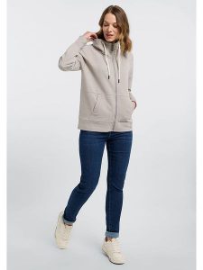ELBSAND Bluza "Ainele" w kolorze beżowym rozmiar: M. Brązowe bluzy ELBSAND, m, bez wzorów, bez kaptura. Za 210,32 zł.